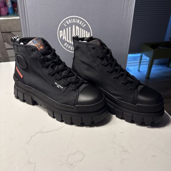 Palladium Revolt Hi TX Black Women’s US 10M Platform Boots - Picture 10 of 12